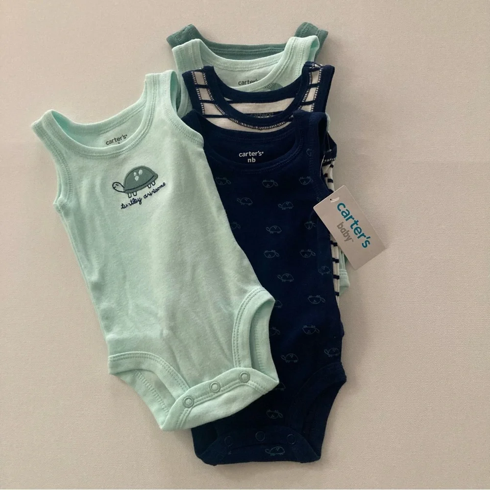 Carter’s Baby Boy Newborn 5-pk Bodysuit Set Turtle Crocodile